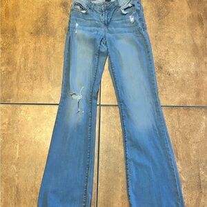 Sincerely Jules Distressed Blue Flare Jeans